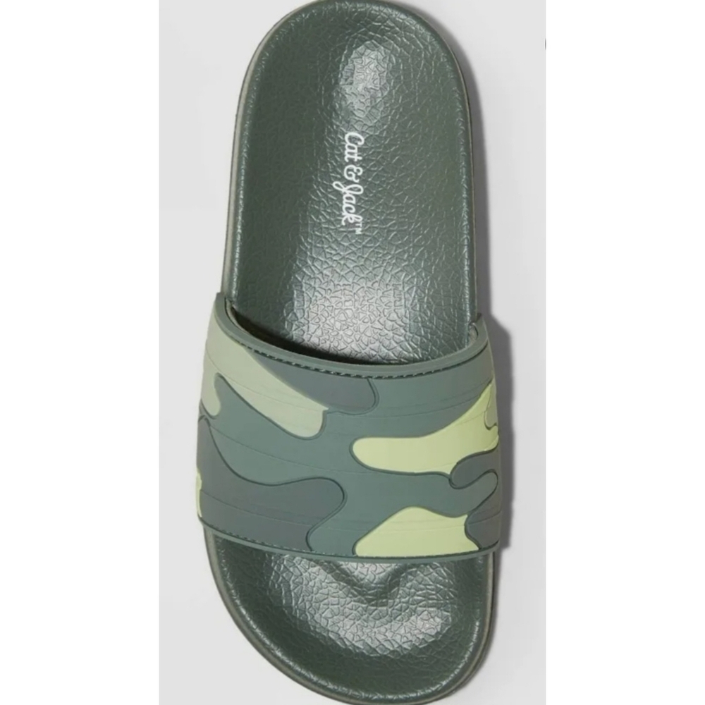 Cat & Jack Kids' Green Camo Slides